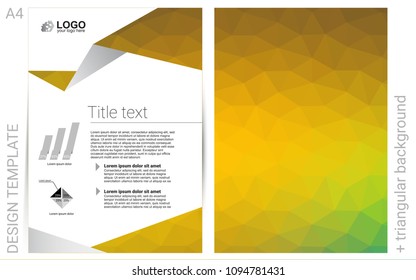 Dark Green, Yellow vector  brochure for ui, ux design. Web interface on abstract background with colorful gradient. Completely new template for your brand book.