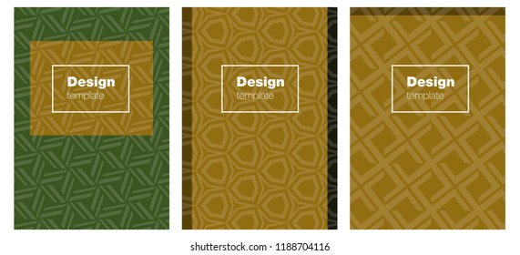 Dark Green, Yellow vector brochure for ui, ux design. Booklet with textbox on colorful abstract background. Pattern for leaflets, booklets.