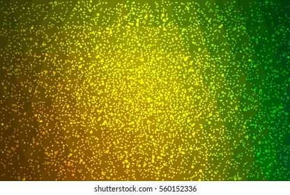 Dark green, yellow vector christmas postcard low polygon background. Illustration consisting of triangles. Abstract triangular polygonal origami or crystal design of New Year celebration.