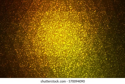Dark Green Yellow vector christmas polygon background. Low poly Illustration consisting of triangles with snowflakes. Texture, seamless background of New Year celebration.