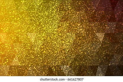 Dark Green, Yellow vector christmas postcard low polygon background. Illustration consisting of triangles. Abstract triangular polygonal origami or crystal design of New Year celebration.