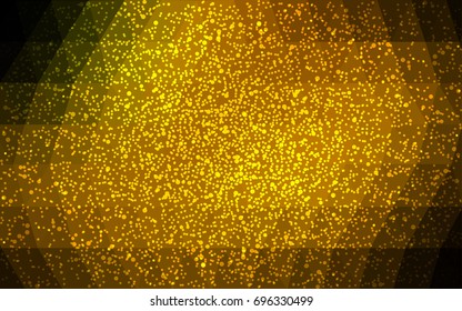 Dark Green, Yellow vector christmas postcard low polygon background. Illustration consisting of triangles. Abstract triangular polygonal origami or crystal design of New Year celebration.