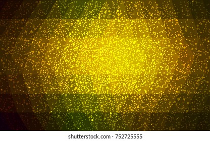 Dark Green, Yellow vector christmas postcard low polygon background. Illustration consisting of triangles. Abstract triangular polygonal origami or crystal design of New Year celebration.