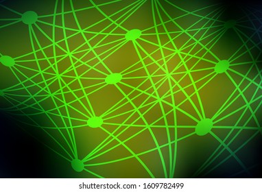 Dark Green, Yellow vector colorful blur backdrop. An elegant bright illustration with gradient. Background for designs.