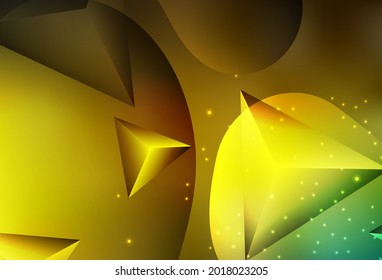 Verde oscuro, vector amarillo Ilustración colorida con círculos y líneas de estilo futurista. Ilustración abstracta brillante con gotas borrosas de lluvia. Diseño inteligente para anuncios comerciales.