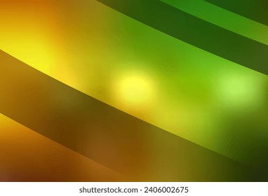 Verde oscuro, amarillo vectorial de fondo colorido y borroso. Una elegante ilustración brillante con gradiente. Diseño completamente nuevo para su negocio.