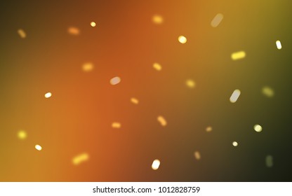 Dark Green, Yellow vector cover with beautiful snowflakes. Decorative shining illustration with snow on abstract template. The pattern can be used for year new  websites.
