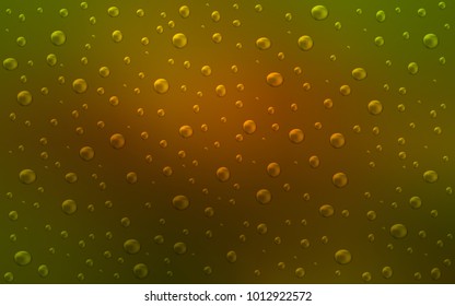 Dark Green, Yellow vector cover with spots. Glitter abstract illustration with blurred drops of rain. Pattern can be used as texture of water, rain drops.
