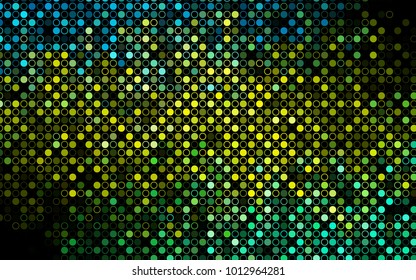 Dark Green, Yellow vector  cover with spots. Modern abstract illustration with colorful water drops. The pattern can be used for aqua ad, booklets.