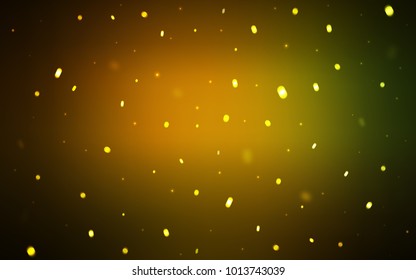Dark Green, Yellow vector cover with beautiful snowflakes. Modern geometrical abstract illustration with crystals of ice. The pattern can be used for new year ad, booklets.
