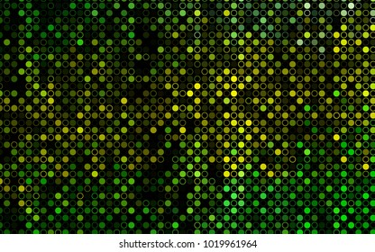 Dark Green, Yellow vector  cover with spots. Illustration with set of shining colorful abstract circles. New design for ad, poster, banner of your website.