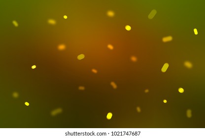Dark Green, Yellow vector cover with beautiful snowflakes. Decorative shining illustration with snow on abstract template. The template can be used as a new year background.