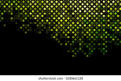 Dark Green, Yellow vector  cover with spots. Glitter abstract illustration with blurred drops of rain. New design for ad, poster, banner of your website.