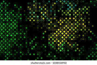 Dark Green, Yellow vector  cover with spots. Blurred decorative design in abstract style with bubbles. Completely new template for your brand book.