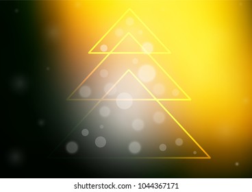 Dark Green, Yellow vector cover with a xmas tree. Blurred decorative design in xmas style with christmas tree. The pattern can be used for new year leaflets.