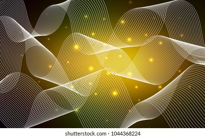 Dark Green, Yellow vector cover with happy holiday ribbons. Glitter abstract illustration with colorful confetti, ribbons. The pattern can be used for carnival, festival leaflets.