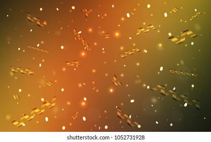 Dark Green, Yellow vector cover with happy holiday ribbons. Modern geometrical abstract illustration with carnival ribbons. New design for ad, poster, banner of your Party.