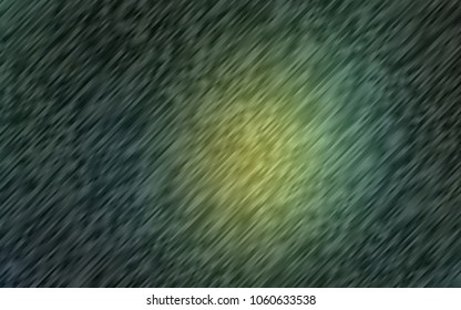 Dark Green, Yellow vector cover with long lines. Lines on blurred abstract background with gradient. Smart design for your business advert.
