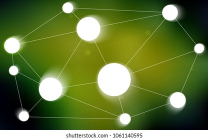 Dark Green, Yellow vector cover with spots, lines. Modern abstract colorful illustration with spheres and lines. Beautiful design for your business advert.