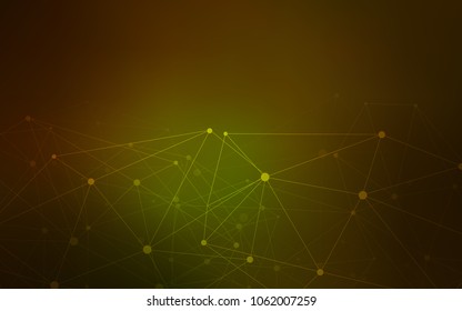 Dark Green, Yellow vector cover with spots, lines. Decorative design in abstract style with triangle structure. New design for ad, poster, banner of your website.