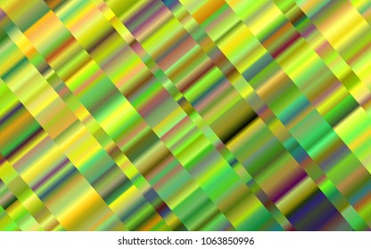 Dark Green, Yellow vector cover with long lines. Modern geometrical abstract illustration with staves. Best design for your ad, poster, banner.