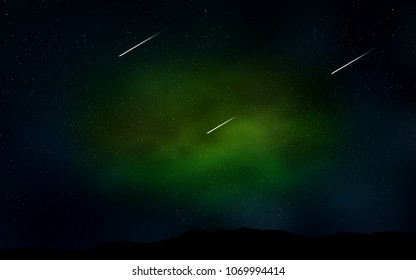 Dark Green, Yellow vector cover with astronomical stars. Modern abstract illustration with Big Dipper stars. Template for cosmic backgrounds.