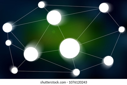 Dark Green, Yellow vector cover with spots, lines. Decorative design in abstract style with triangle structure. Pattern can be used for futuristic ad, booklets.