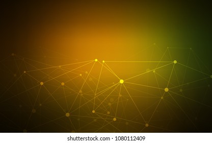 Dark Green, Yellow vector cover with spots, lines. Colorful illustration with circles and lines in futuristic style. Beautiful design for your business advert.