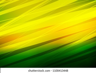 Dark Green, Yellow vector cover with long lines. Glitter abstract illustration with colored sticks. The pattern can be used as ads, poster, banner for commercial.