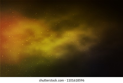 Dark Green, Yellow vector cover with astronomical stars. Space stars on blurred abstract background with gradient. Pattern for astrology websites.