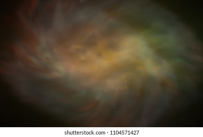 Dark Green, Yellow vector cover with astronomical stars. Glitter abstract illustration with colorful cosmic stars. Pattern for astrology websites.