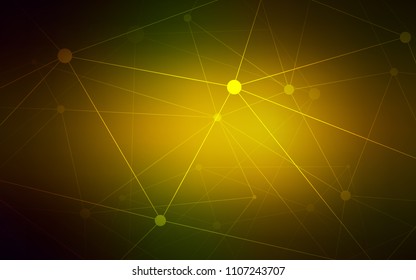 Dark Green, Yellow vector cover with spots, lines. Modern abstract colorful illustration with spheres and lines. Completely new template for your brand book.