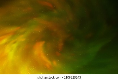 Dark Green, Yellow vector cover with astronomical stars. Modern abstract illustration with Big Dipper stars. Pattern for astronomy websites.