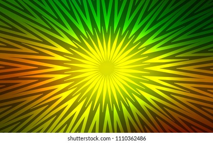 Dark Green, Yellow vector cover with stright stripes. Blurred decorative design in simple style with lines. Template for your beautiful backgrounds.