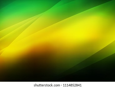 Dark Green, Yellow vector cover with long lines. Lines on blurred abstract background with gradient. The pattern can be used as ads, poster, banner for commercial.