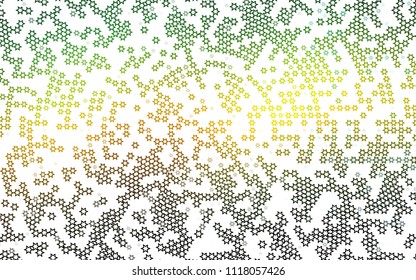 Dark Green, Yellow vector cover with small and big stars. Stars on blurred abstract background with gradient. The pattern can be used for new year ad, booklets.