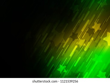 Dark Green, Yellow vector cover with long lines. Modern geometrical abstract illustration with staves. Best design for your ad, poster, banner.
