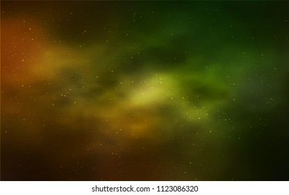 Dark Green, Yellow vector cover with astronomical stars. Modern abstract illustration with Big Dipper stars. Template for cosmic backgrounds.