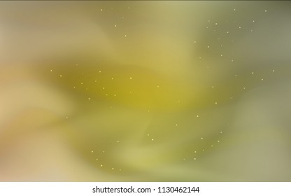 Dark Green, Yellow vector cover with astronomical stars. Space stars on blurred abstract background with gradient. Best design for your ad, poster, banner.