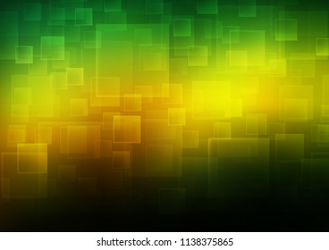 Dark Green, Yellow vector cover in polygonal style. Decorative design in abstract style with rectangles. Modern template for your landing page.