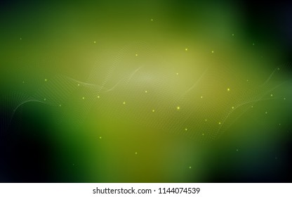 Dark Green, Yellow vector cover with spots. Glitter abstract illustration with blurred drops of rain. The pattern can be used for aqua ad, booklets.
