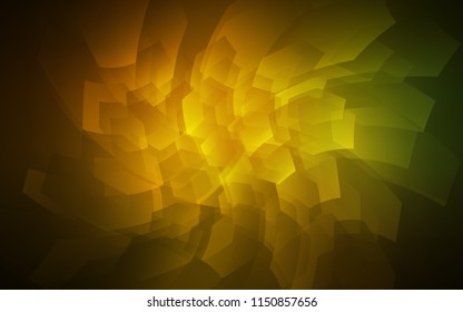 Dark Green, Yellow vector cover with set of hexagons. White background with colorful hexagons. Pattern for texture of wallpapers.