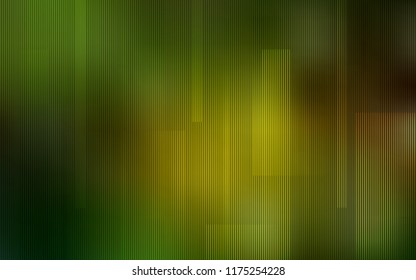 Dark Green, Yellow vector cover with stright stripes. Shining colored illustration with sharp stripes. The pattern for ad, booklets, leaflets.