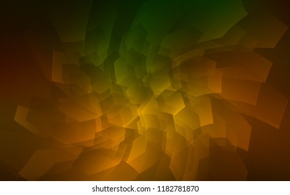 Dark Green, Yellow vector cover with set of hexagons. Colorful hexagons on white backdrop. Pattern can for your ad, booklets.