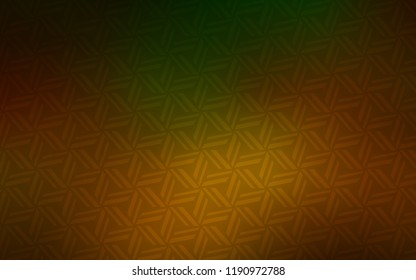 Dark Green, Yellow vector cover with polygonal style. Glitter abstract illustration with triangular shapes. Pattern can be used for websites.