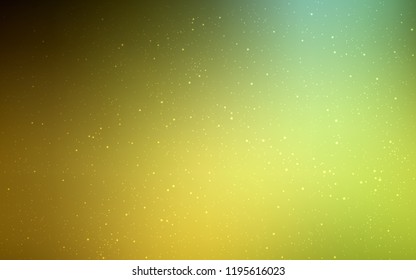 Dark Green, Yellow vector cover with astronomical stars. Shining illustration with sky stars on abstract template. Smart design for your business advert.