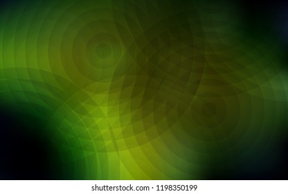 Dark Green, Yellow vector cover with spots. Abstract illustration with colored bubbles in nature style. Pattern can be used as texture of wallpapers.