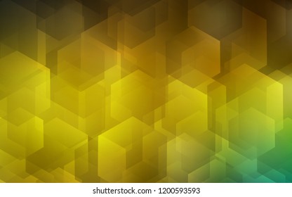 Dark Green, Yellow vector cover with set of hexagons. Abstract illustration with colorful hexagons. Pattern can be used for landing pages.
