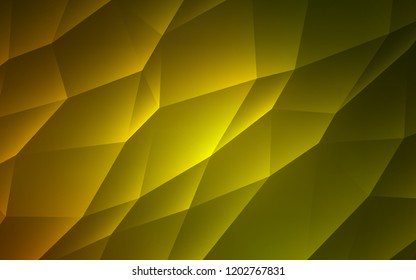 Dark Green, Yellow vector cover in polygonal style. Triangles on abstract background with colorful gradient. Smart design for your business advert.
