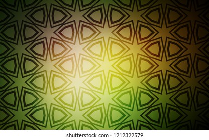 Dark Green, Yellow vector cover with small and big stars. Shining colored illustration with stars. Pattern for new year ad, booklets.
